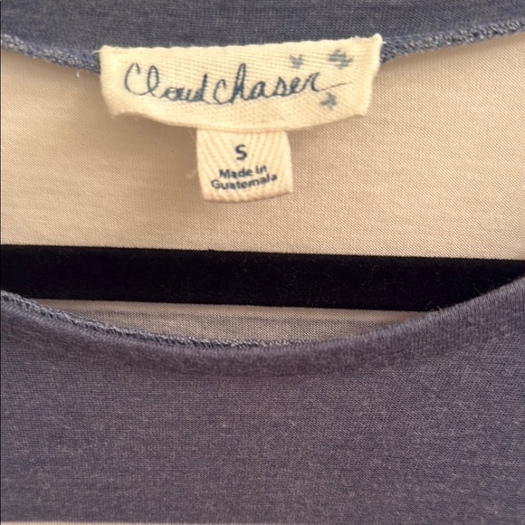 Cloud Chaser Blue and White Tie Front Long Sleeve T-Shirt - Picture 3 of 4